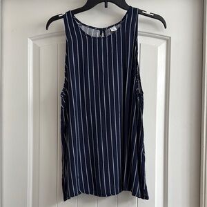 Navy and White Striped Sleeveless Top